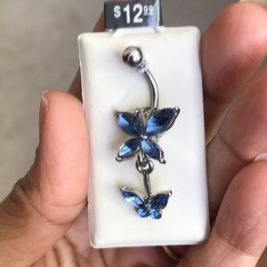 Belly button silver ring from Pagoda